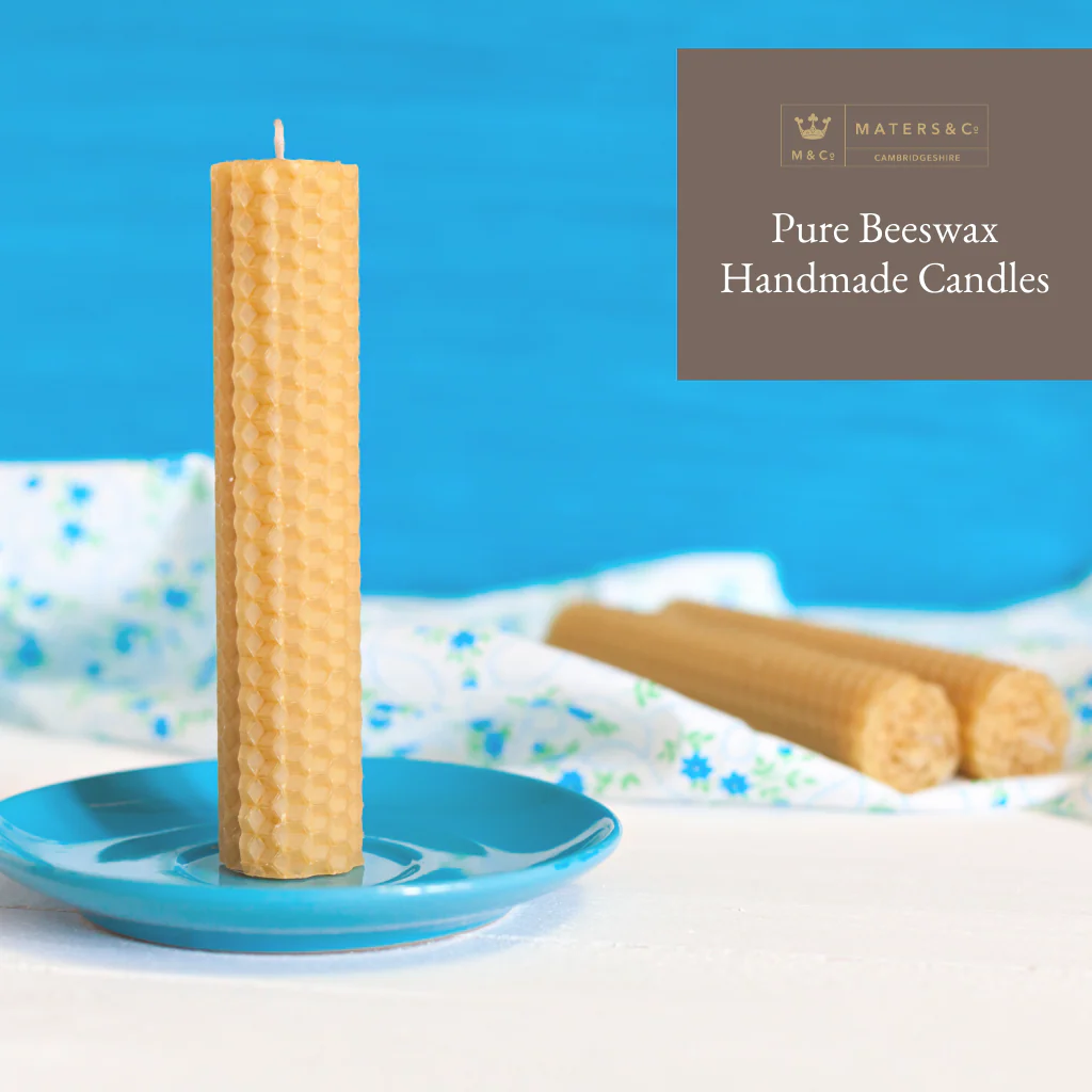 Pure Handmade Beeswax Pillar Candle 20cm x 3.5cm